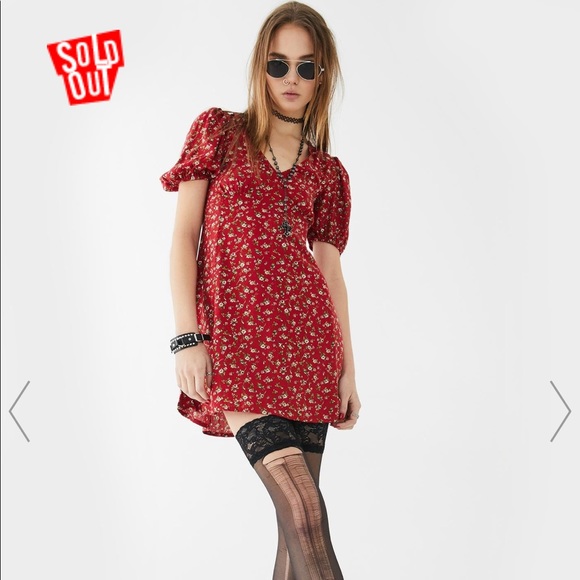 Dolls Kill Dresses & Skirts - red floral elfira dress